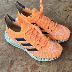 Adidas 4D Orange Sneakers with Black Accents sz 8